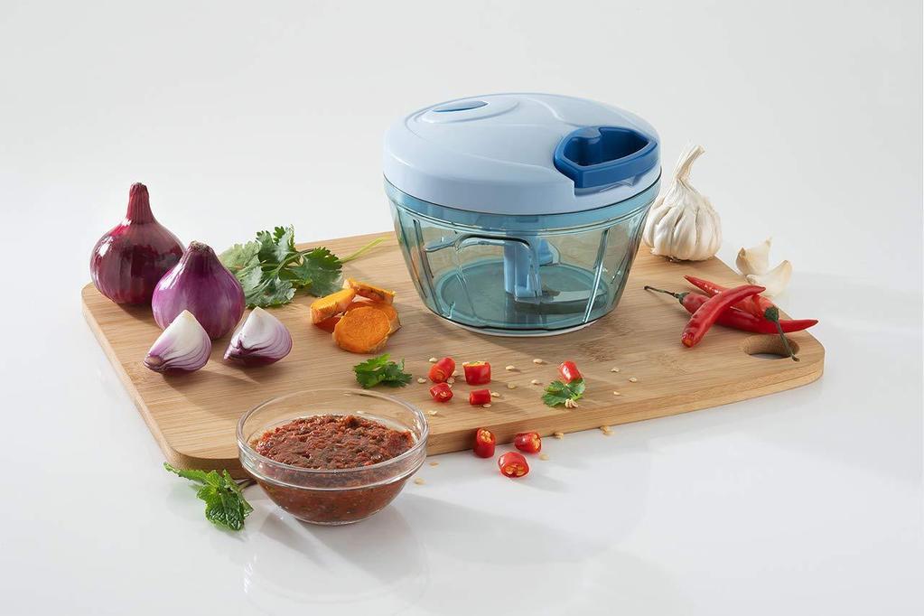 7008 Manual Stainless Steel Blades Compact Hand Held Vegetable Chopper/Slicer (Brown Package Box) (425 ml) - SkyShopy 7008 Manual Stainless Steel Blades Compact Hand Held Vegetable Chopper/Slicer (Brown Package Box) (425 ml) - SkyShopy